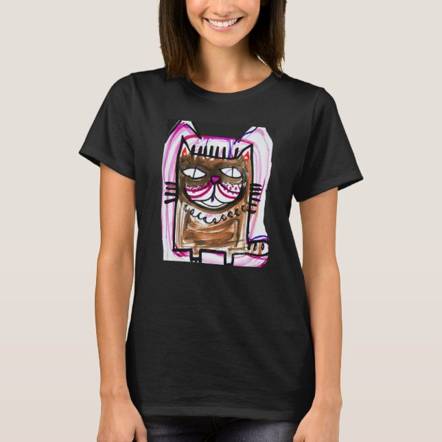 Camiseta Humorous cat artwork kitty portrait meow kitten  c (Anverso)