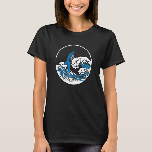 Camiseta Humpback Blue Whale Ocean Wave Nature Sea Marine A (Anverso)