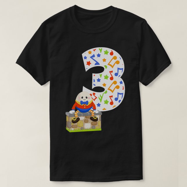 Camiseta Humpty Dumpty 3er Fiesta de cumpleaños enfermera d (Diseño del anverso)