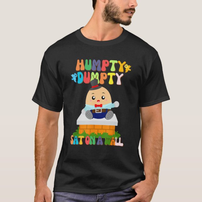Camiseta Humpty Dumpty Sat en una pared para niños pequeños (Anverso)