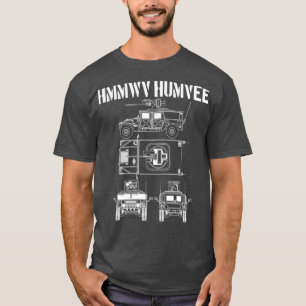 Camiseta Humvee Esquema de Vehículos de Combate Militar HMW