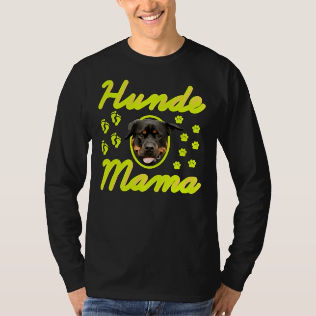 Camiseta Hundemama Rottweiler Amarillo (Anverso)