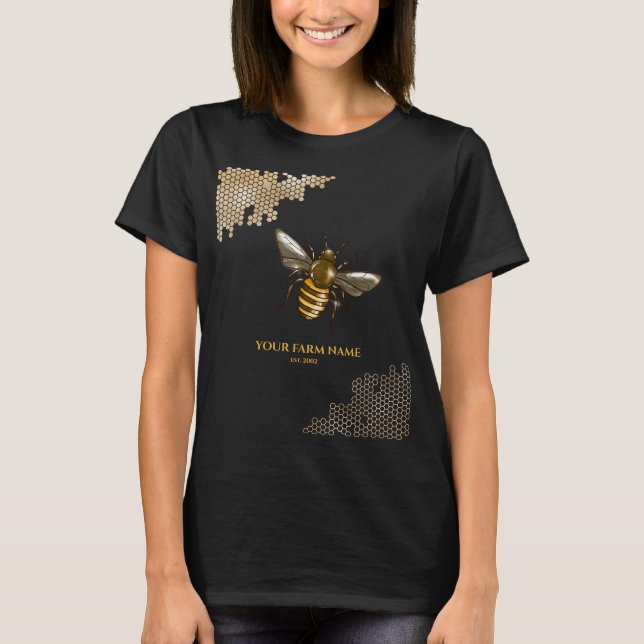 Camiseta Húneycomb Bee Farm Beekeeper Apiarist Honeybees Bu (Anverso)