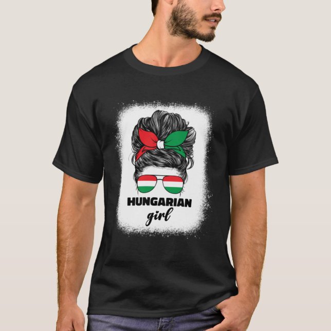 Camiseta Hungarian Girl Girls For Women Hungary Flag Pride  (Anverso)