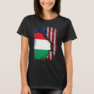 Camiseta Húngaro RAÍCES Media bandera americana Patrioitc H