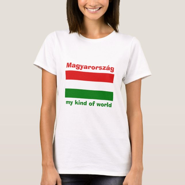 Camiseta Hungary Bandera + Mapa + Texto (Anverso)