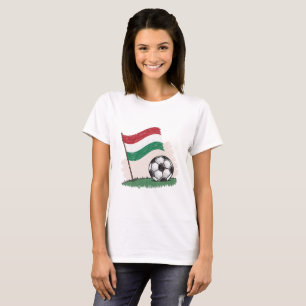 Camiseta Hungary flag and crayon-style soccer ball