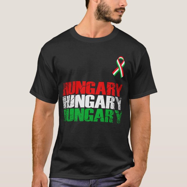 Camiseta Hungría, bandera de Hungría, bandera de Hungría. (Anverso)