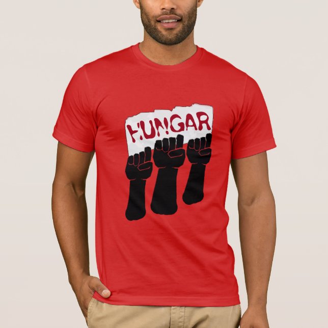 Camiseta HUNGRÍA DE PROTESTA, Editar texto para diseñar cam (Anverso)