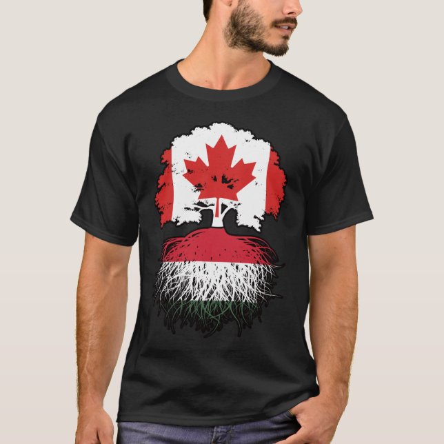 Camiseta Hungría Húngaro Bandera de árboles canadiense en C (Anverso)