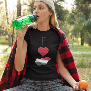 Camiseta Hungría Vertical me encanta mapa de bandera húngar