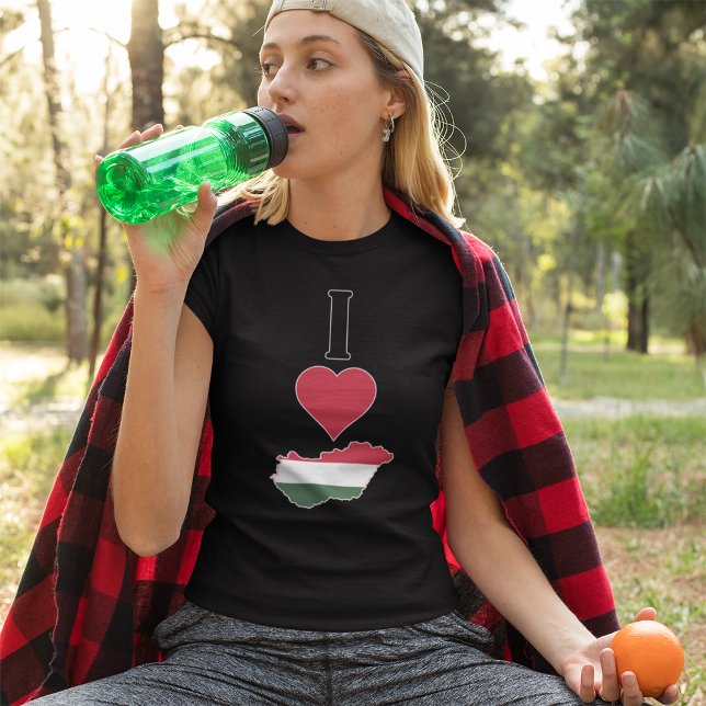 Camiseta Hungría Vertical me encanta mapa de bandera húngar (Subido por el creador)