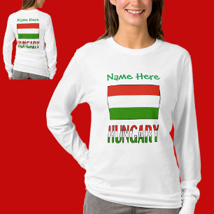 Camiseta Hungría y la bandera húngara Personalización verde