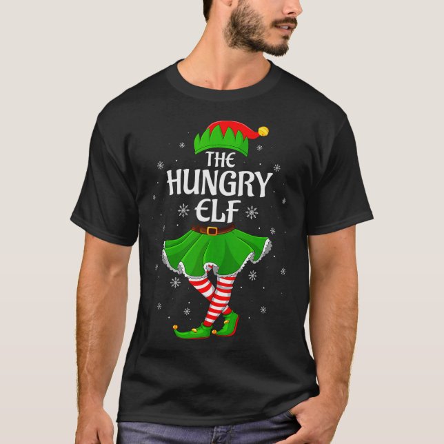 Camiseta Hungry Elf Christmas Family Girls Women Elf Squad  (Anverso)