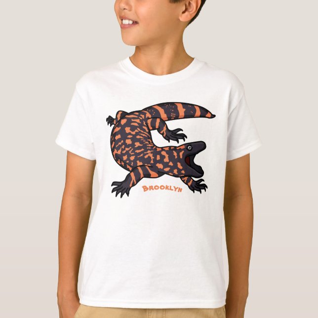 Camiseta Hungry gila monster lizard cartoon illustration (Anverso)