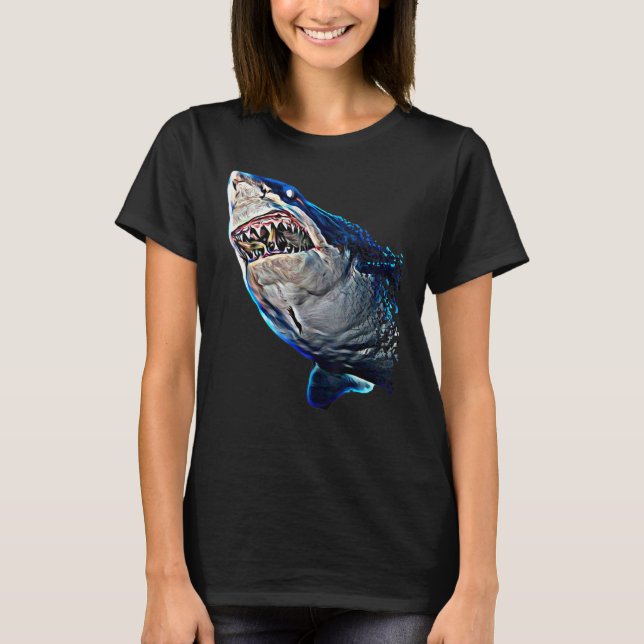 Camiseta Hungry Great White Shark Tee For Daddy's, Kids & L (Anverso)