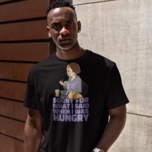 Camiseta Hungry Quote Anime Chica