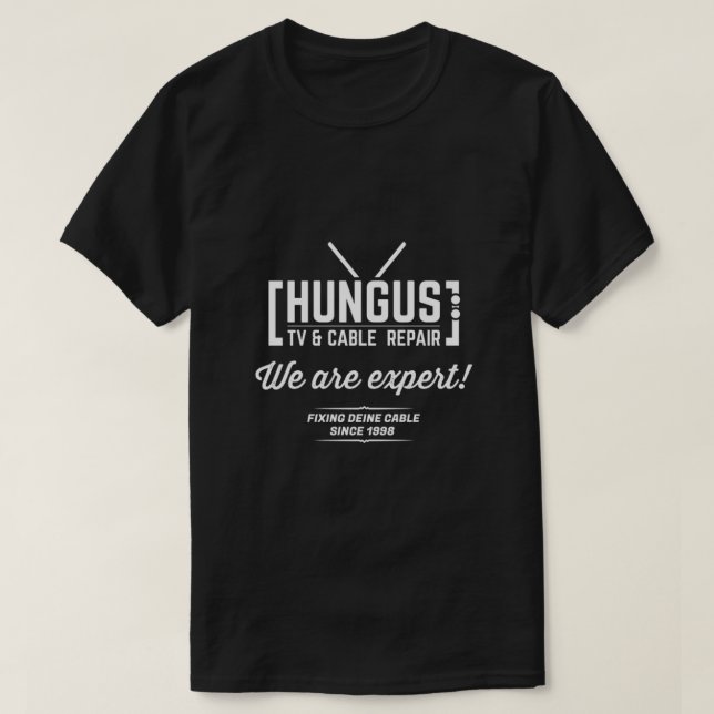 Camiseta Hungus TV &amp; Reparación de cable esencial (Diseño del anverso)