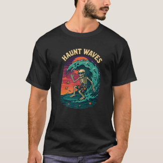 Camiseta Hunt Waves Skeleton Surfer Riding Ghost Wave Prem