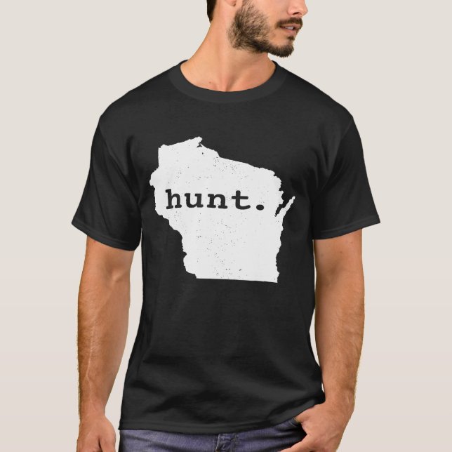 Camiseta Hunt Wisconsin Bocazando venados estatales (Anverso)