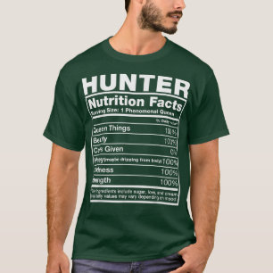 Camiseta Hunter Nutrition FactsHunter Name Birthday