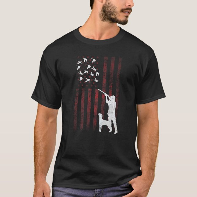 Camiseta Hunters Distressed Patriotic American USA Flag Duc (Anverso)