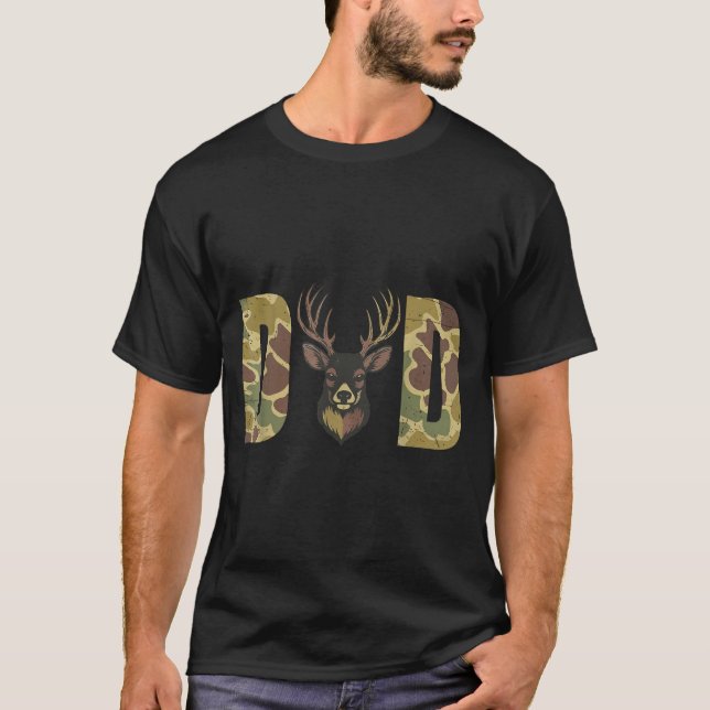 Camiseta Hunting Dad Camo Deer Hunting Gift From Son Daught (Anverso)