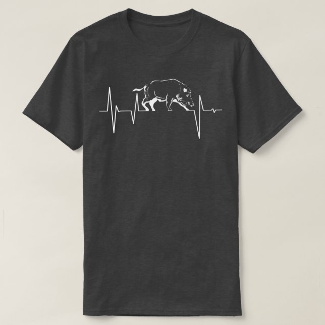 Camiseta Hunting Heartbeat EKS Wild Boar Pig Hunter Hog Rem (Diseño del anverso)