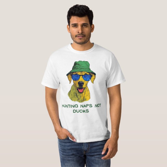 Camiseta Hunting naps, not ducks, FunnyTee (Anverso completo)