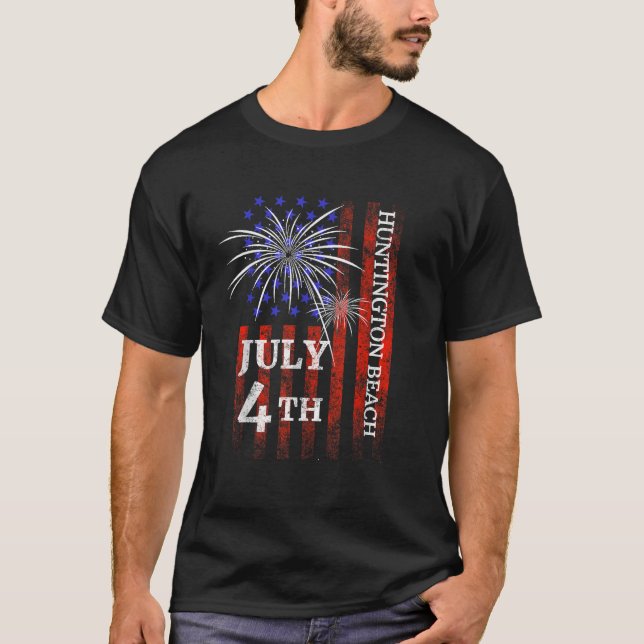 Camiseta Huntington Beach 4 de julio Día de la Independenci (Anverso)