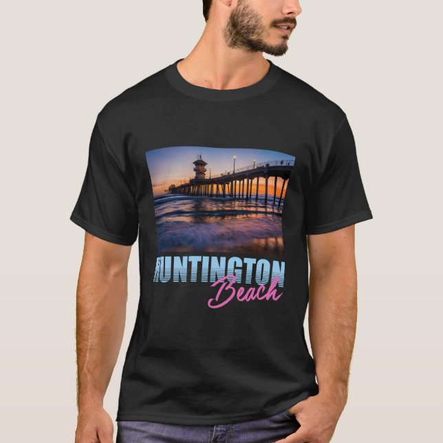 Camiseta Huntington Beach California Naranja County Pier Do (Anverso)