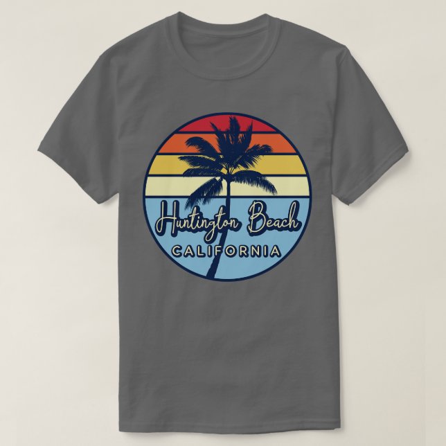 Camiseta Huntington Beach California Retro Sunset (Diseño del anverso)