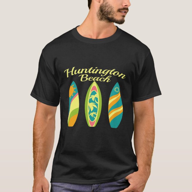 Camiseta Huntington Beach California Surfboards Beach Souve (Anverso)