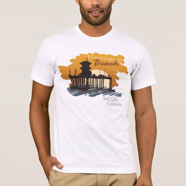 Camiseta Huntington Beach Pier Sunset - Surf City Tee (Anverso)