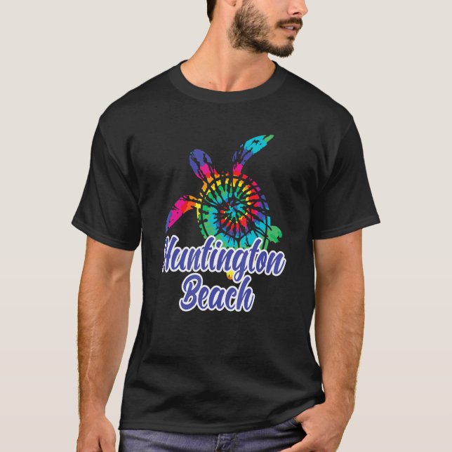 Camiseta Huntington Beach Souvenir Tie Dye Save Sea Turtle  (Anverso)