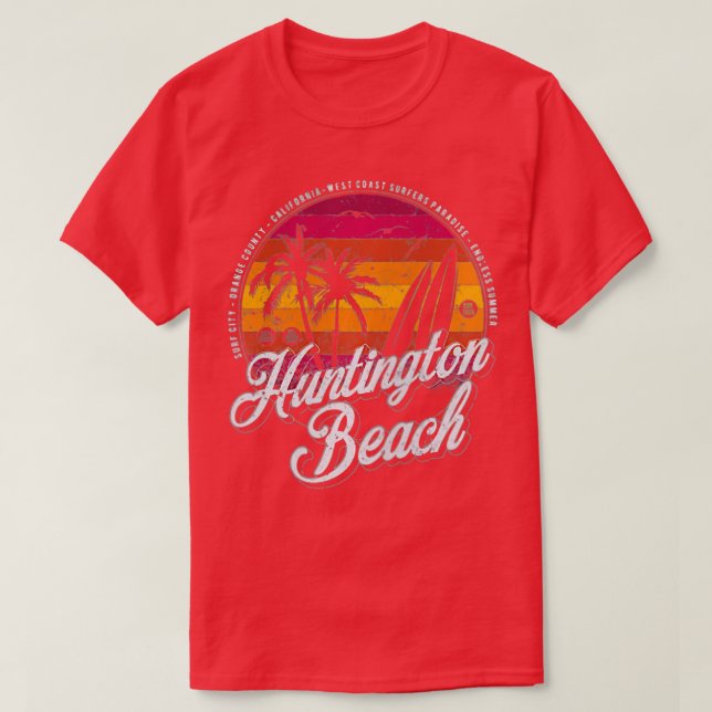 Camiseta Huntington Beach Surf City California Vint (Diseño del anverso)