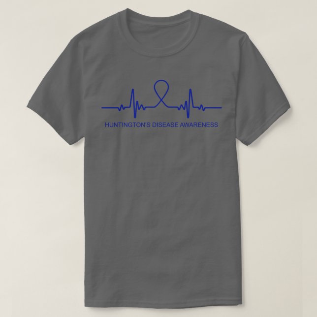 Camiseta Huntingtons Enfermedad Conciencia Heartbeat En Est (Diseño del anverso)
