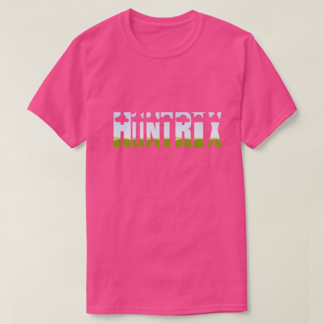 Camiseta HUNTRIX Glitch Tech Neon – Ciberpunk Futu (Diseño del anverso)
