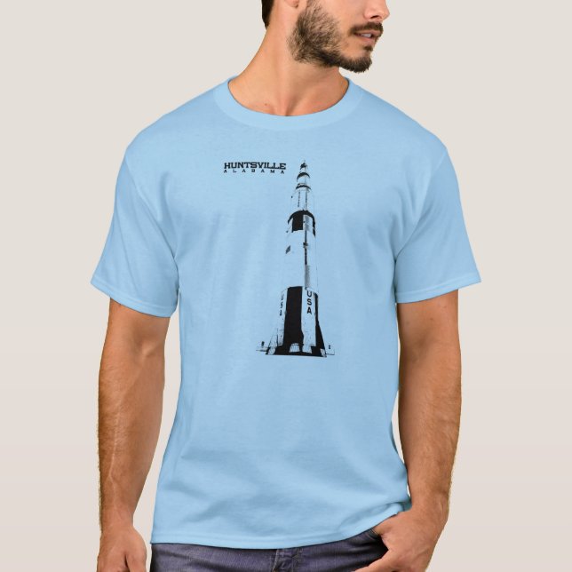 Camiseta Huntsville, Alabama Saturn V Rocket (Anverso)