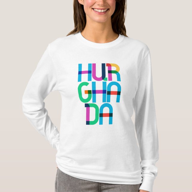Camiseta Hurghada Egypt Pop Art Letters (Anverso)