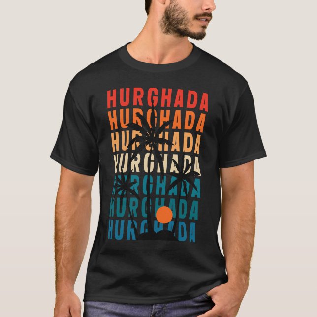 Camiseta Hurghada negra para hombres (Anverso)