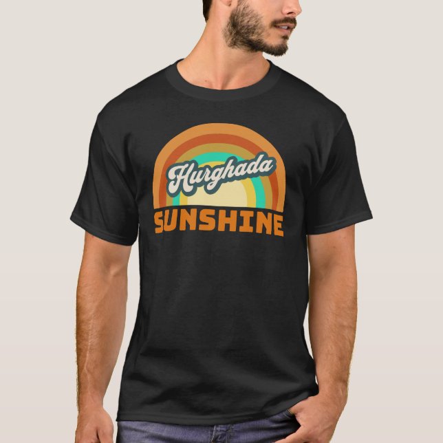 Camiseta Hurghada Sunshine retro negro masculino (Anverso)