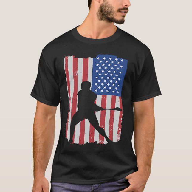 Camiseta Hurling Player American Flag (Anverso)