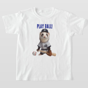 Camiseta Hurón Adorable Disfrazado de Jugador de Béisbol