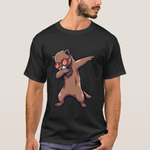 Camiseta Hurón Divertido Con Gafas De Sol Redondas En Un Ba