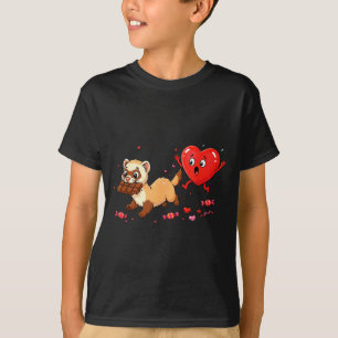 Camiseta Hurón divertido corazón chocolate valentín mujeres