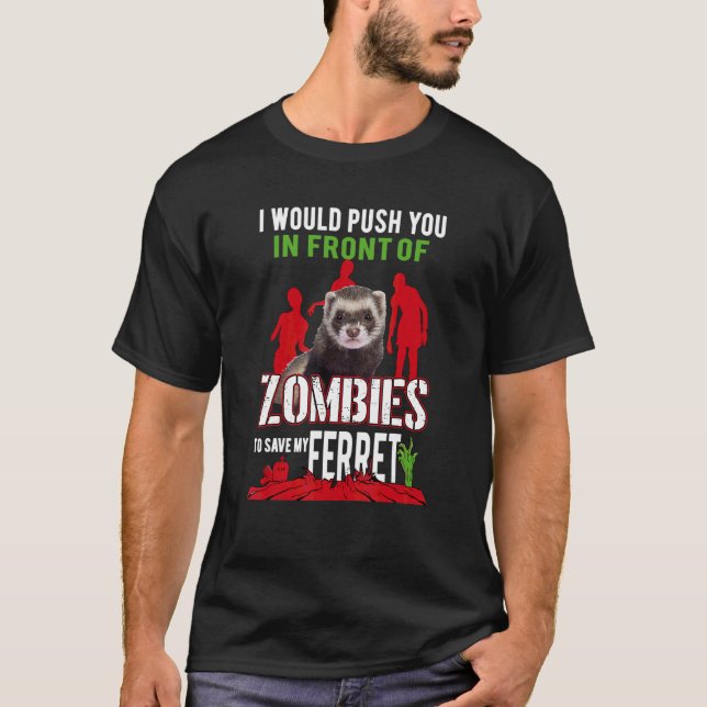 Camiseta Hurón Mamá Papá Mustela Nigripes (Anverso)