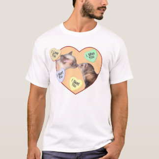 Camiseta Hurón y gato en corazón