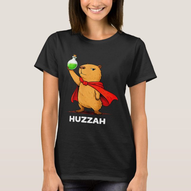 Camiseta Hurra capibara alquimista divertido meme de poción (Anverso)