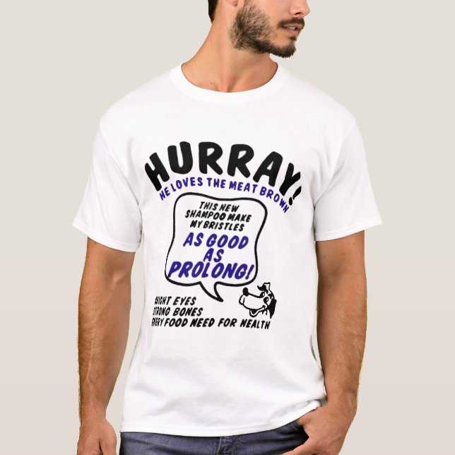 Camiseta hurray-él-amor--carne-marrón (Anverso)